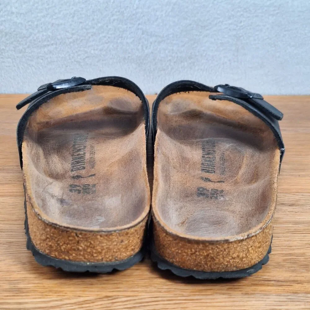Birkenstock Madrid Women's 8 Narrow EU 39 Slide Sandals Black Birko-Flor Germany